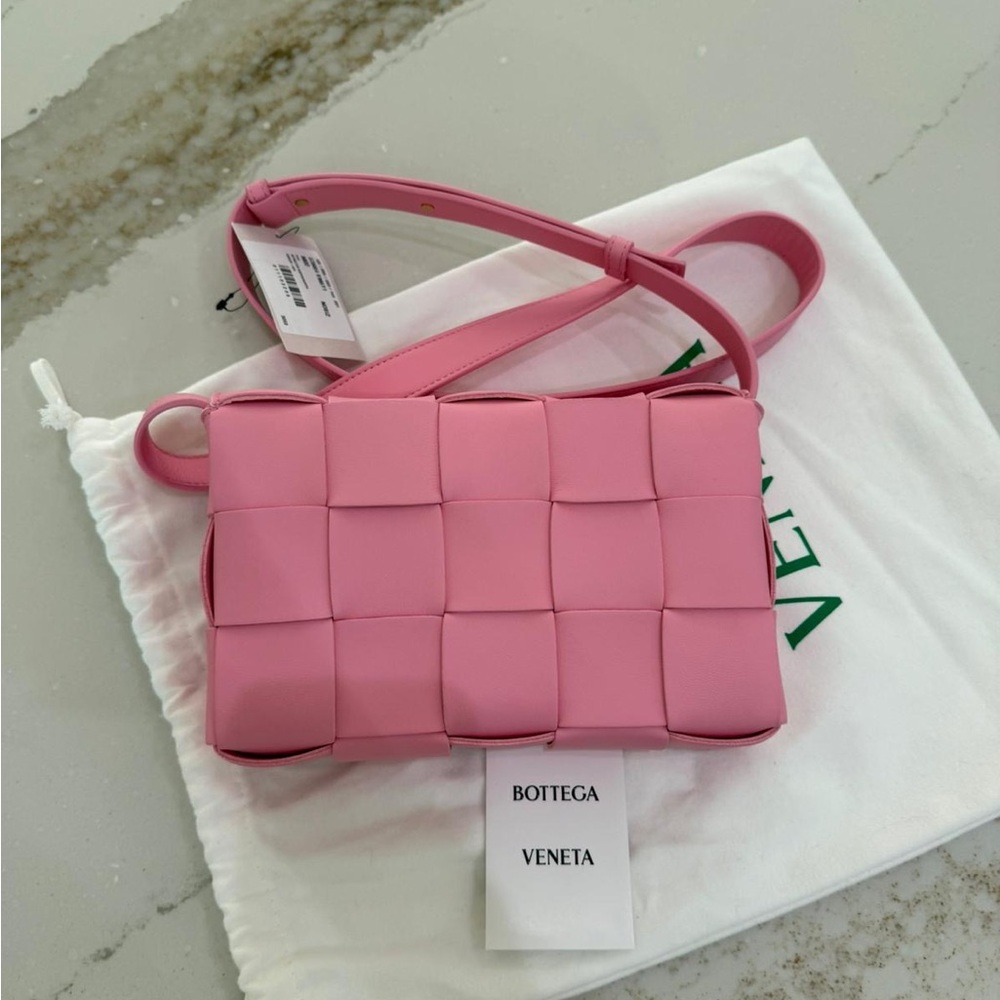 Bottega Venetta cassette Crossbody shoulder bag pink ribbon